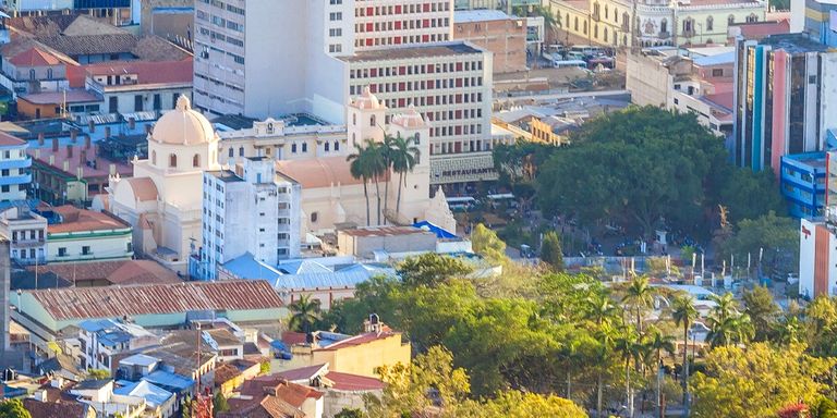 A city with trees and buildings. Sustainable Development - Inter-American Development Bank - IDB