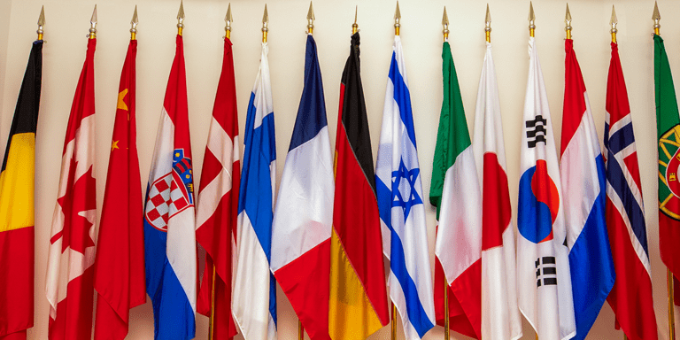 Flags of the non borrowing countries - IDB - Inter American Development Bank - IDB